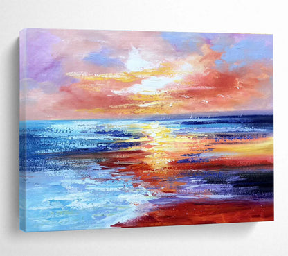 Colorful Sunset Seascape Painting On Canvas DKH294