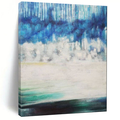 “Blue - White Layered Natural Mood” - Abstract Natural Landscape Oil Painting CT1974