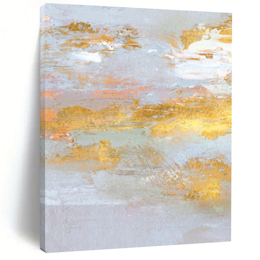 “Gold - Accented Abstract” - Abstract Expressionist Painting On Canvas DTP159