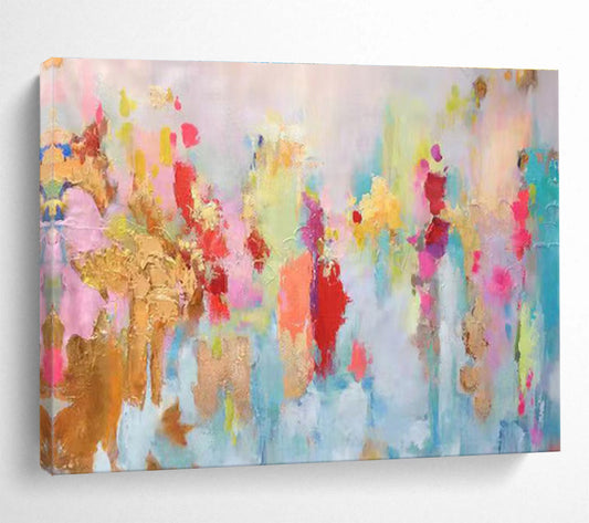 Pastel Abstract Celebration - Abstract Expressionist Painting On Canvas DKH643
