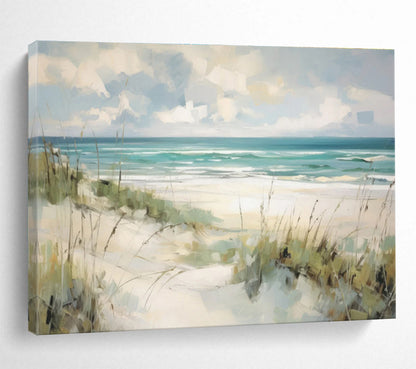 Coastal Breeze Soft Tones Beach Scene Painting On Canvas DKH171