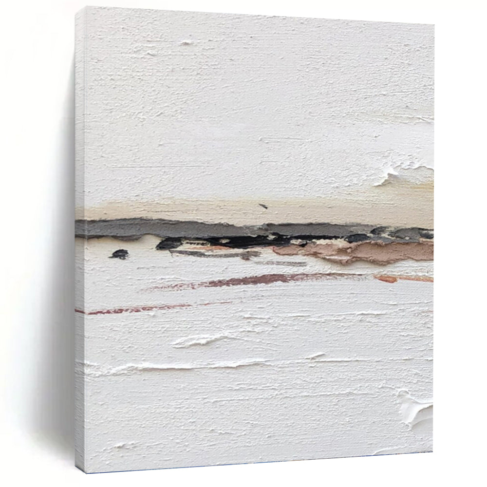 “White Textured Minimalism” - Subtle Abstract Painting On Canvas DKH1664