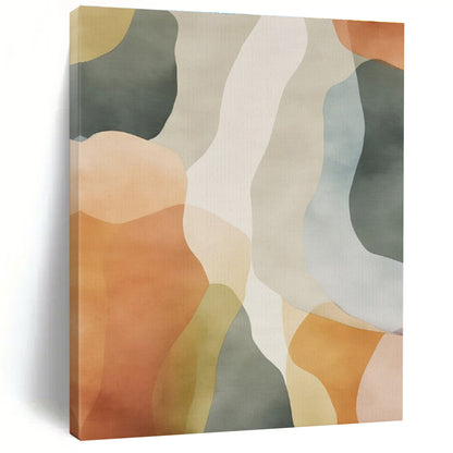 Soft Colorful Wavy Shapes, “Pastel Rhythms” - Abstract Organic Acrylic Painting CT0761