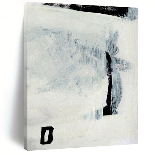 “Minimalist Gray and Black” - Gray and Black Abstract Painting On Canvas DTP204