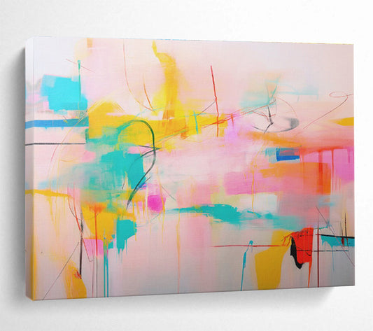 “Colorful Abstract Chaos” Abstract Acrylic Painting On Canvas DKH500