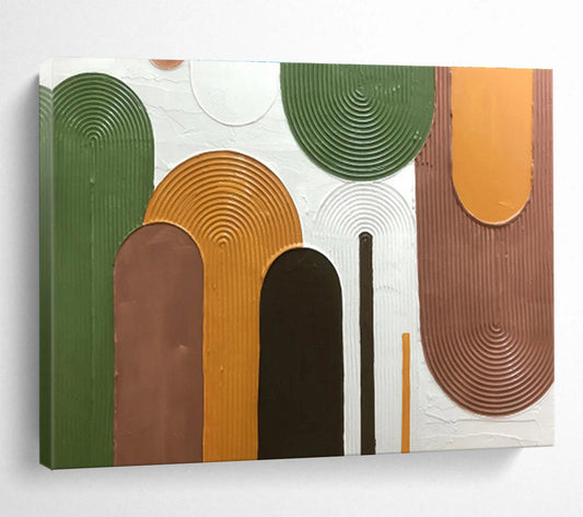 Textured Organic Shapes - 3D - Effect Abstract Painting On Canvas DKH593