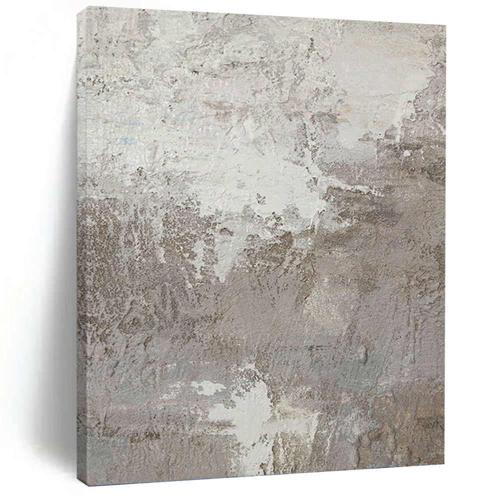 Textured Gray and White Abstract - Abstract Painting On Canvas DKH1500