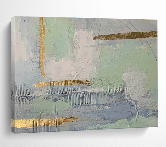 Pastel and Gold Light - Toned Abstract Elegance Painting On Canvas DKH179