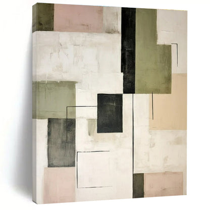 Muted Tones, Geometric Forms & Lines - "Subtle Structure" - Abstract Acrylic Painting CT1446