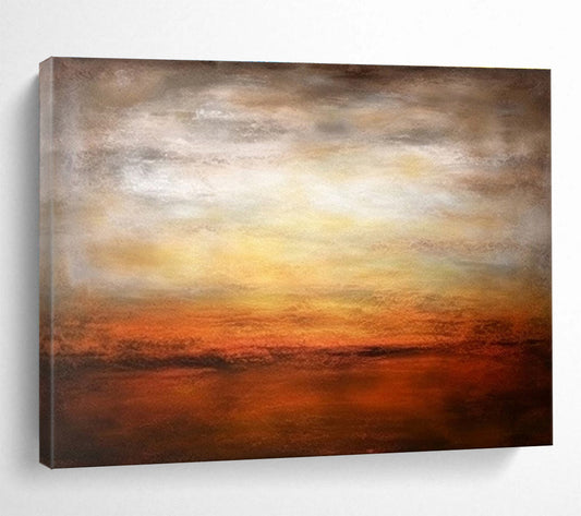 “Warm Sunset Gradient” Abstract Landscape Painting On Canvas DKH343
