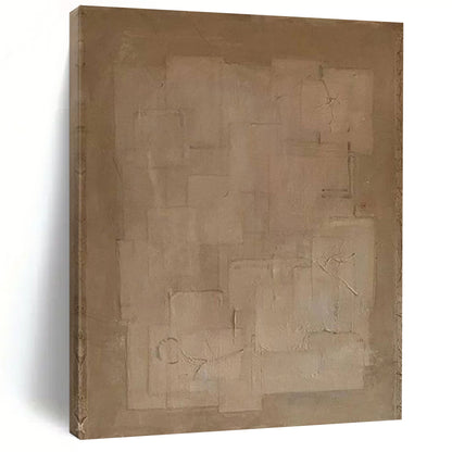“Beige Minimalist Geometry ‘Subtle Structure’” - Textured Abstract Painting On Canvas DTP334