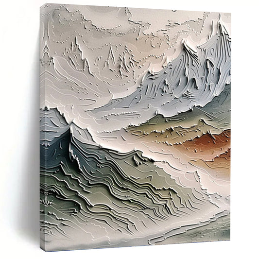 “Multicolor Textured Mountainscape” Painting On Canvas DKH0981