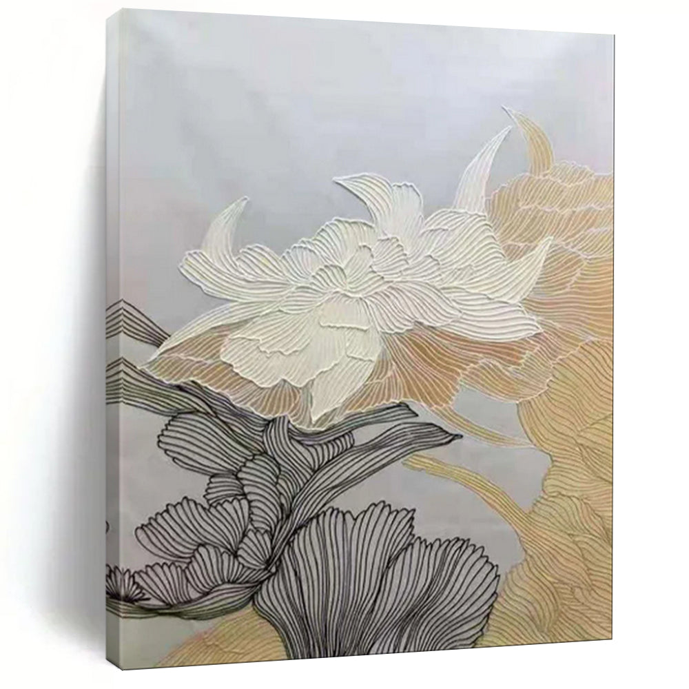 Line - Drawn Flowers Decorative Abstract Art CT1958