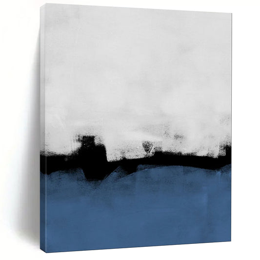 “Monochrome Blues and Whites - Minimalist Abstract” - Acrylic Abstract Art CT1964