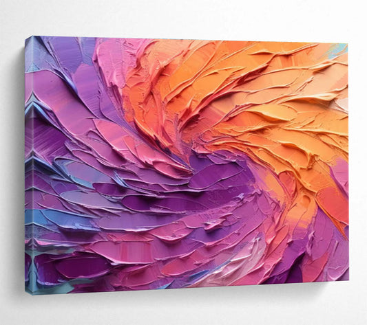 “Color - Swirled Abstract Feathers” - Dynamic Abstract Painting On Canvas DKH820