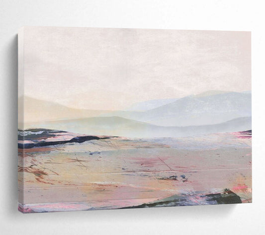 “Pastel - hued Mountain Landscape” Abstract Landscape Oil Painting On Canvas DLZ129