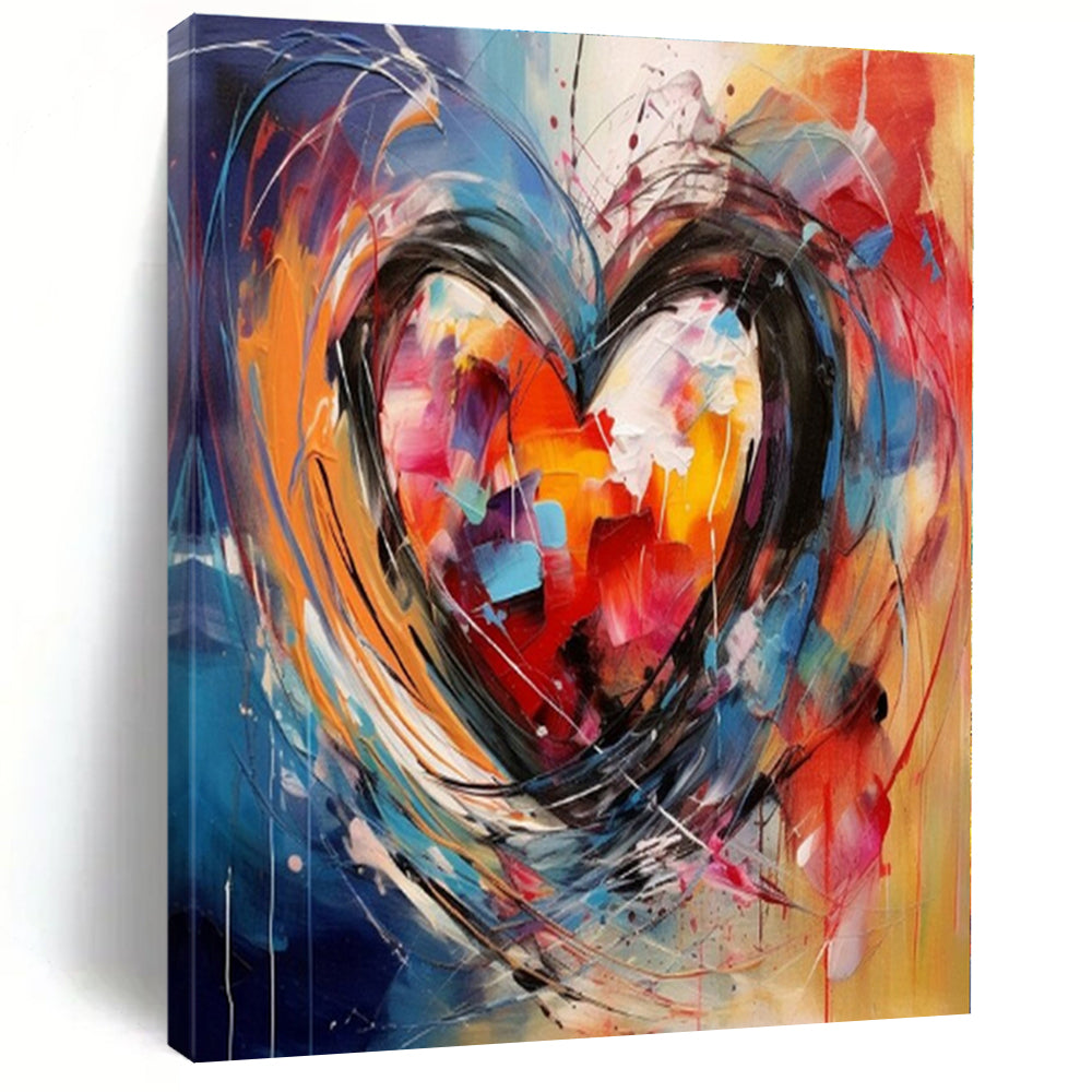 Colorful Heartburst - Abstract Expressionist Acrylic CT1273