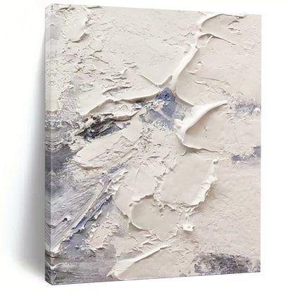 White & Gray Textured Layers - Abstract Textured Painting On Canvas DKH1258