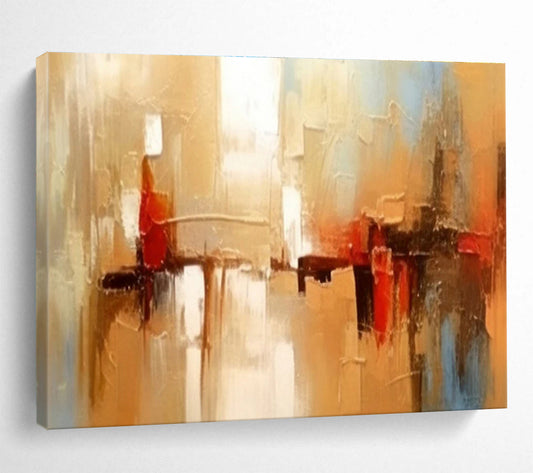 Warm Toned Urban Abstract Painting On Canvas DKH278