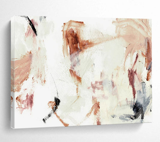 “Blush and Brown Abstract” Soft Abstract Painting On Canvas DLZ145