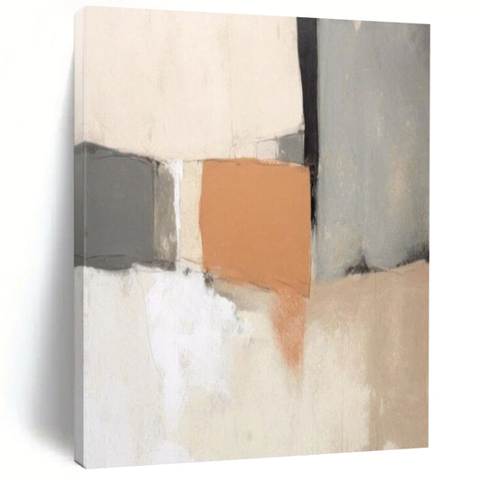“Earth - Tone Geometric Collage” – Minimalist Abstract Art CT1040