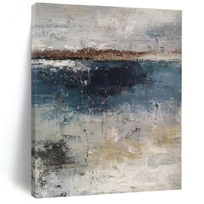 Muted Coastal Abstraction - Abstract Landscape Oil On Canvas CT1319