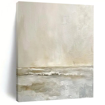 “Neutral Textured Seascape” - Abstract Painting On Canvas CT2360