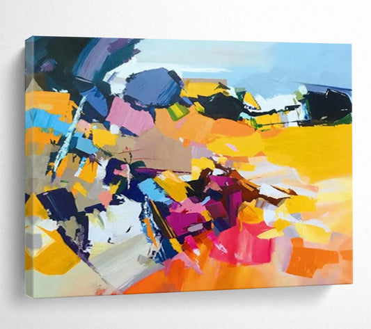 Vibrant Color Block Abstract - Modern Abstract Painting On Canvas DLZ187