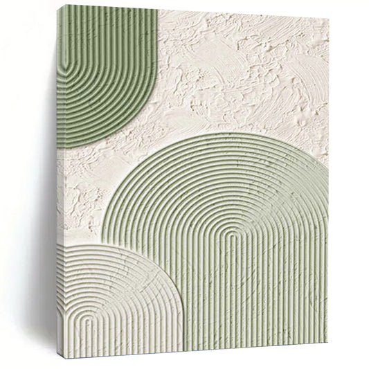 Minimalist Green and White Textured Abstract - Abstract Painting On Canvas DKH1488