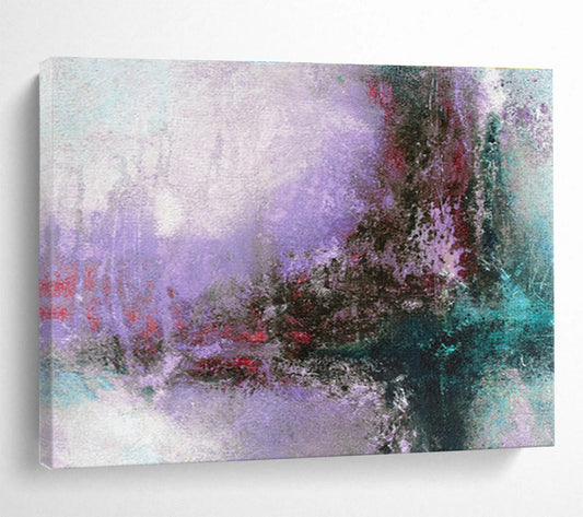 “Purple - Hued Abstract Fantasy” Abstract Symbolist Painting On Canvas DKH380