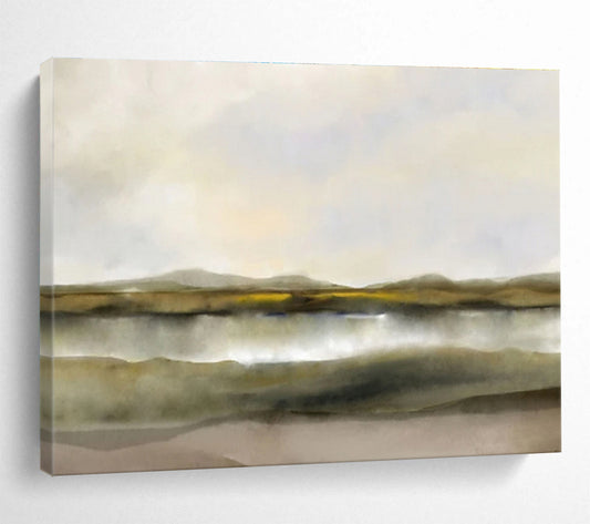 “Neutral Tones: Subtle Landscape” Minimalist Landscape Painting On Canvas DKH356