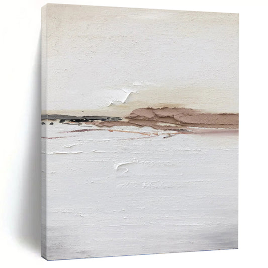 “Neutral Textured Horizon” - Minimalist Landscape - Inspired Painting On Canvas DKH1678