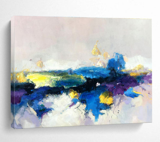 “Colorful Abstract Landscape” Abstract Oil Painting On Canvas DKH531
