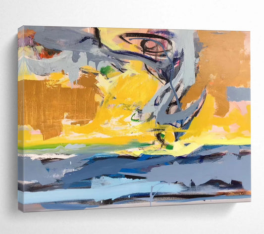 “Colorful, Abstract Sunset ‘Vibrant Horizon Mix’” - Expressionist Abstract Painting On Canvas DLZ034