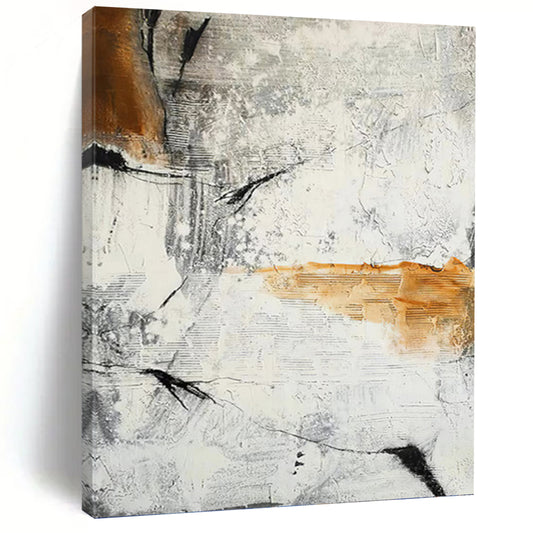 Monochromatic Abstract with Textures - Abstract Painting On Canvas DKH1457