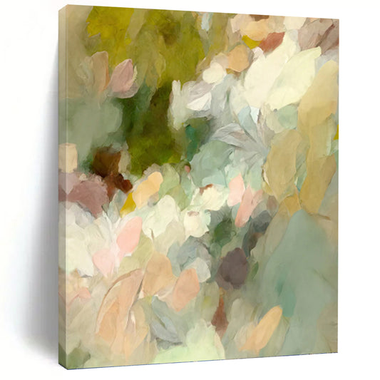 Pastel Floral Impression - Soft Abstract Flower Painting On Canvas DKH1352