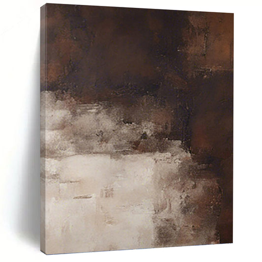 Muted Tonal Abstract in Browns and Whites - Abstract Painting On Canvas DKH1469