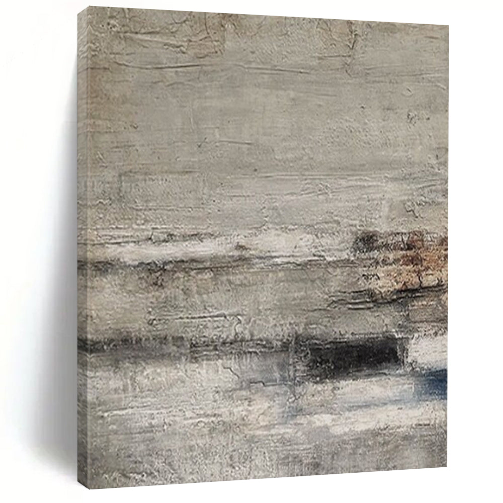 “Gray - White Textured Horizons” – Abstract Textured Painting CT0975