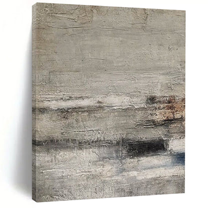 “Gray - White Textured Horizons” – Abstract Textured Painting CT0975