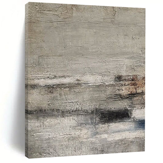 “Gray - White Textured Horizons” – Abstract Textured Painting CT0975