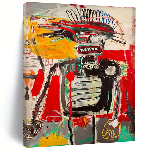 “Expressive Robot Figure” - Street Art - Inspired Painting On Canvas DTP094