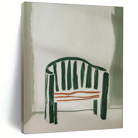 “Green and Orange Chair” - Naive Art Still Life CT2028