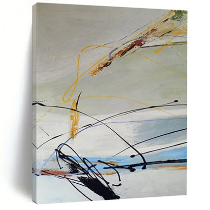 “Colorful Linear Abstraction” - Abstract Expressionist Painting On Canvas DTP035