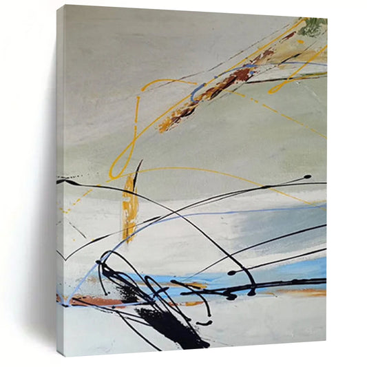 “Colorful Linear Abstraction” - Abstract Expressionist Painting On Canvas DTP035