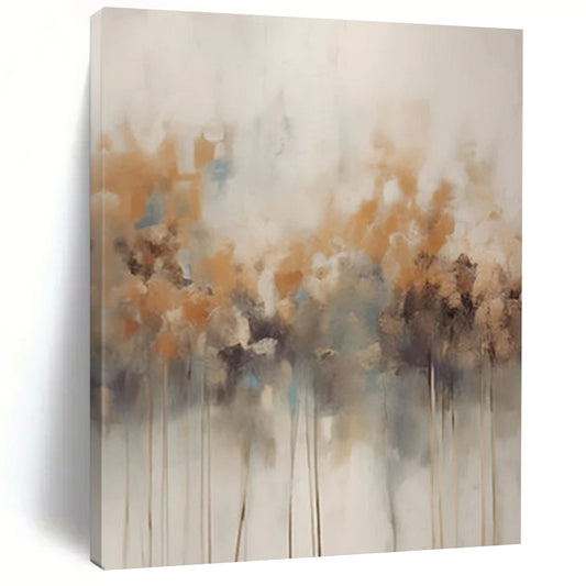 “Neutral - Toned Floral Abstraction” - Abstract Floral Painting On Canvas DTP117