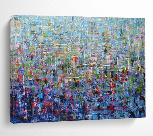 Colorful Mosaic - Like Abstract Painting On Canvas DKH657