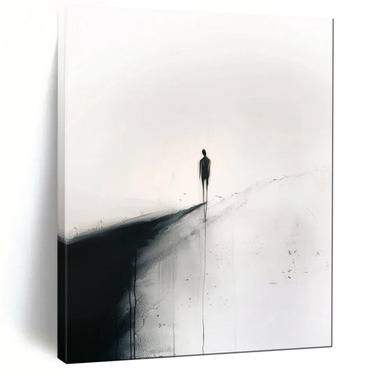 “Lonely Figure on a Path Abstract” - Minimalist Ink Art CT1931