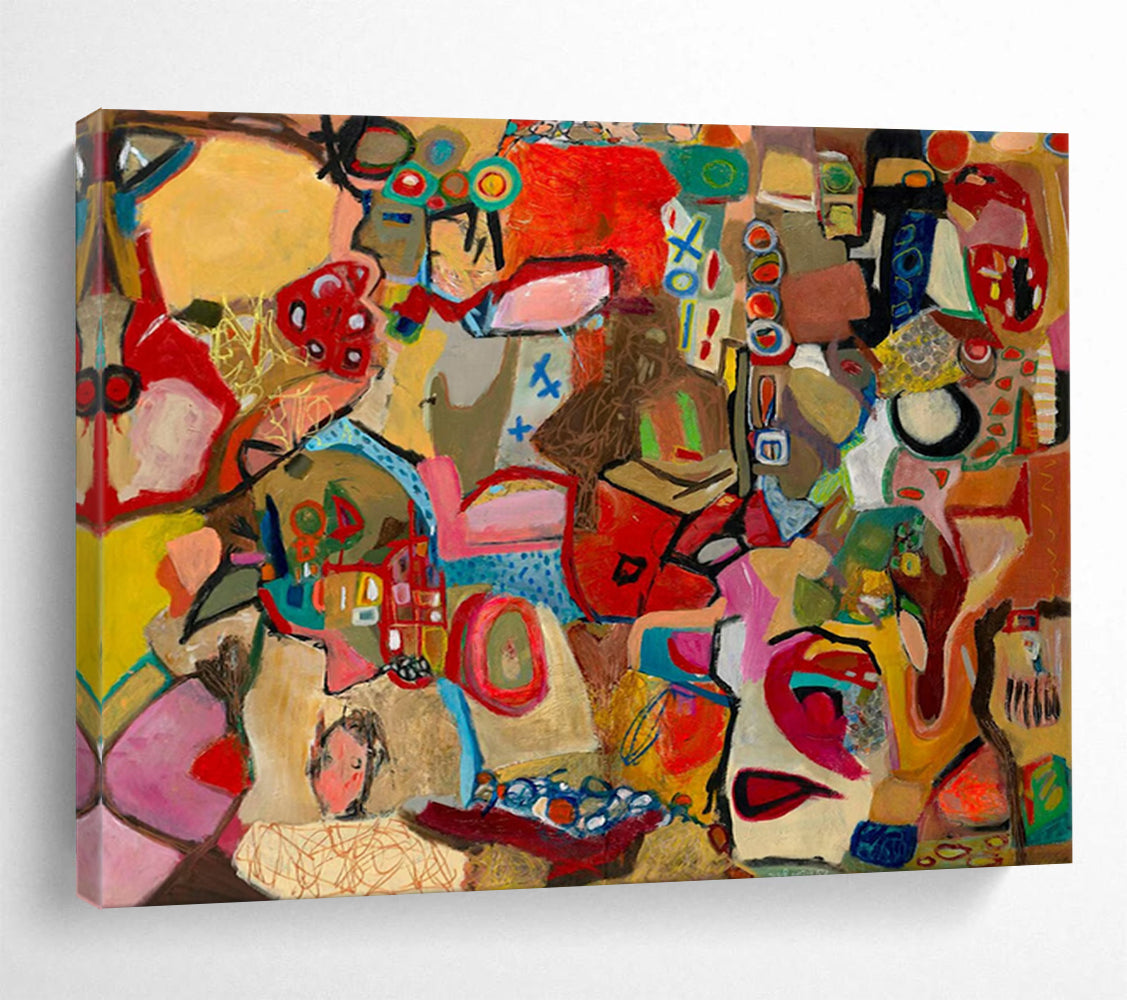 Colorful Abstract Composition - Abstract Expressionist Painting On Canvas DLZ240