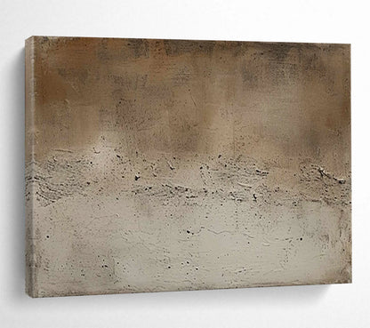 “Neutral Textured Calm” - Brown & Beige Minimalist Abstract Painting On Canvas DLZ255