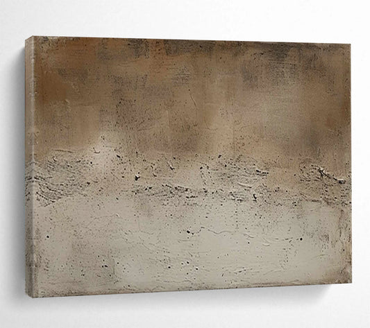 “Neutral Textured Calm” - Brown & Beige Minimalist Abstract Painting On Canvas DLZ255